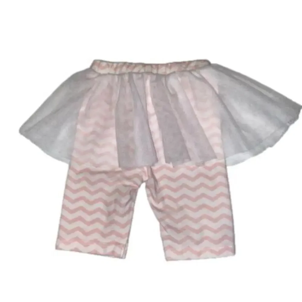 ⭐️3/$20 Girls Plobaby Pink Chevron Tutu Leggings 9M